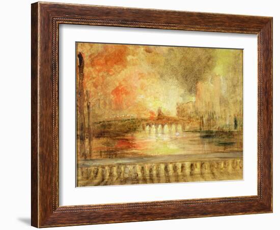 The Burning of the Houses of Parliament, Previously Attributed to J.M.W. Turner (1775-1851)-English-Framed Giclee Print