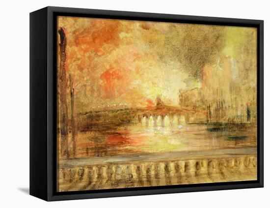 The Burning of the Houses of Parliament, Previously Attributed to J.M.W. Turner (1775-1851)-English-Framed Premier Image Canvas