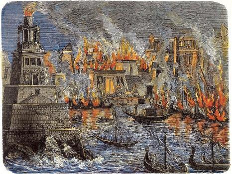 The Burning of the Library of Alexandria, 1876' Giclee Print | Art.com