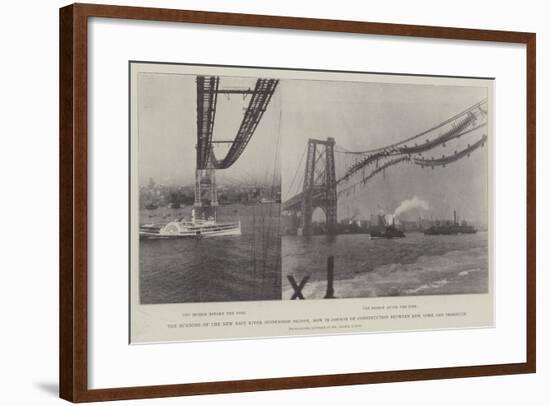 The Burning of the New East River Suspension Bridge-null-Framed Giclee Print