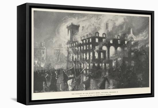 The Burning of the Queen's Hotel, Southsea, 8 December-Fred T. Jane-Framed Premier Image Canvas