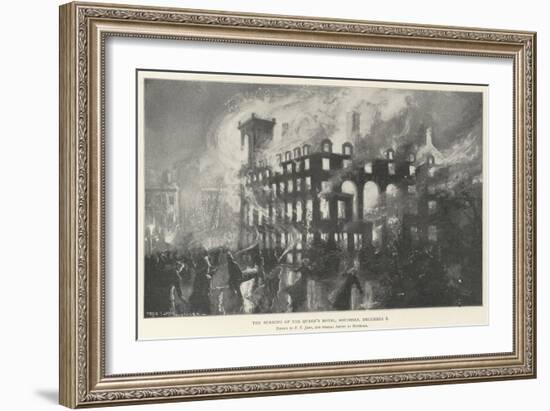 The Burning of the Queen's Hotel, Southsea, 8 December-Fred T. Jane-Framed Giclee Print