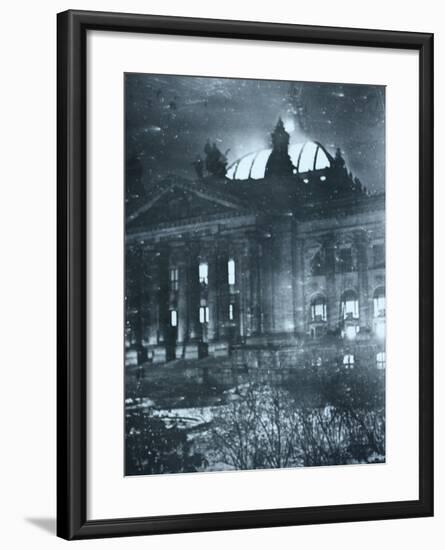 The Burning of the Reichstag Building, 1933-null-Framed Photographic Print