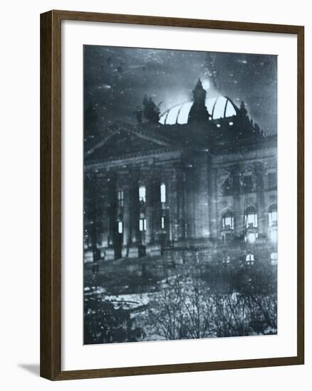 The Burning of the Reichstag Building, 1933-null-Framed Photographic Print