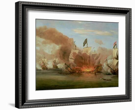 The Burning of "The Royal James" at the Battle of Sole Bank, 6th June 1672-Willem Van De, The Younger Velde-Framed Giclee Print