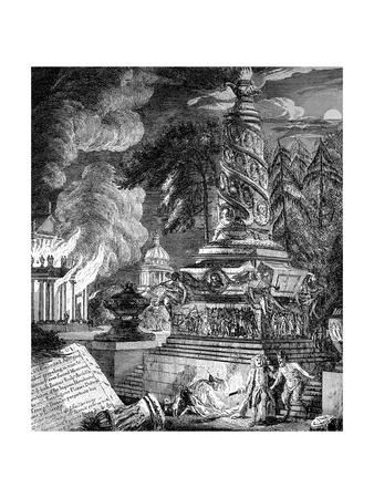 'The Burning of the Temple at Ephesus, 1753' Giclee Print - Paul Sandby ...