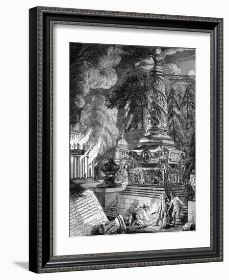 The Burning of the Temple at Ephesus, 1753-Paul Sandby-Framed Giclee Print