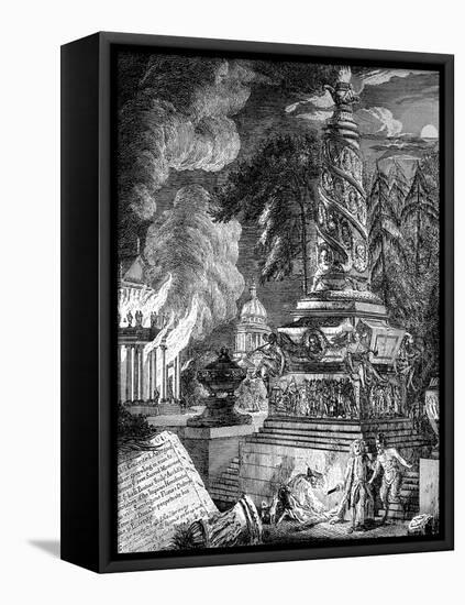 The Burning of the Temple at Ephesus, 1753-Paul Sandby-Framed Premier Image Canvas