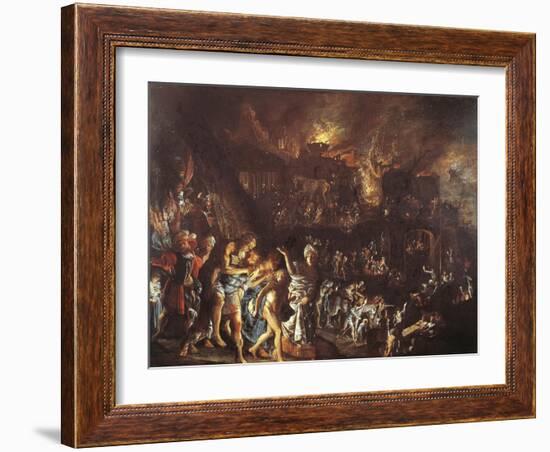 The Burning of Troy, C. 1604-Adam Elsheimer-Framed Giclee Print