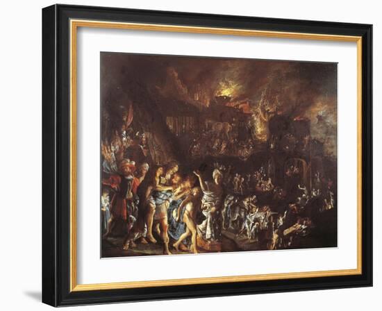 The Burning of Troy, C. 1604-Adam Elsheimer-Framed Giclee Print