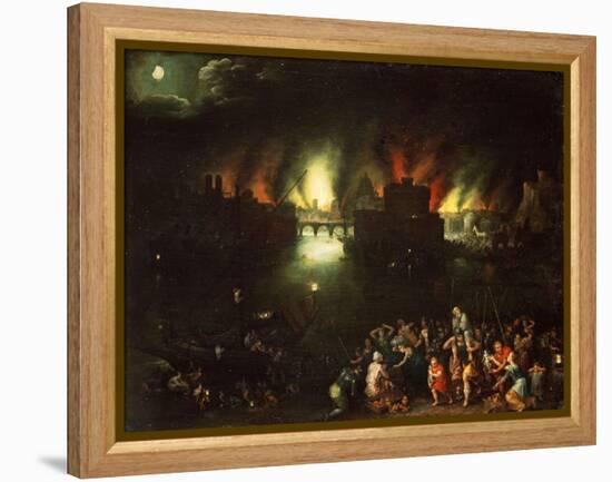 The Burning of Troy-Jan Brueghel the Elder-Framed Premier Image Canvas