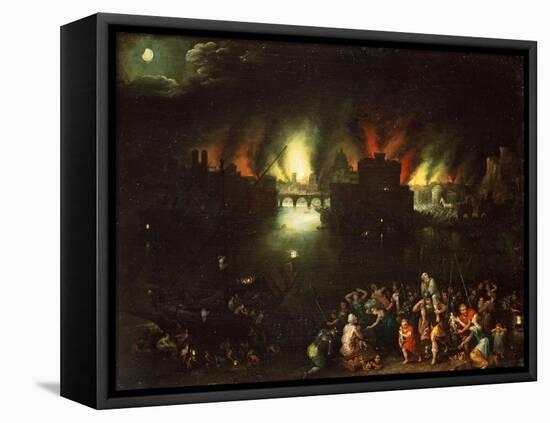 The Burning of Troy-Jan Brueghel the Elder-Framed Premier Image Canvas