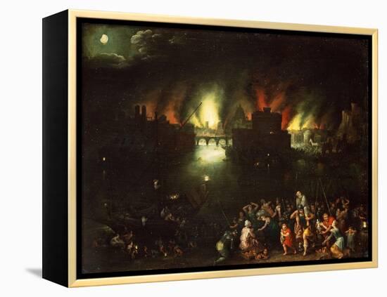 The Burning of Troy-Jan Brueghel the Elder-Framed Premier Image Canvas