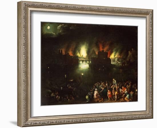 The Burning of Troy-Jan Brueghel the Elder-Framed Giclee Print