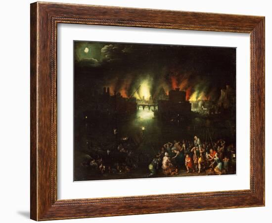 The Burning of Troy-Jan Brueghel the Elder-Framed Giclee Print