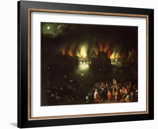 The Burning of Troy-Jan Brueghel the Elder-Framed Giclee Print