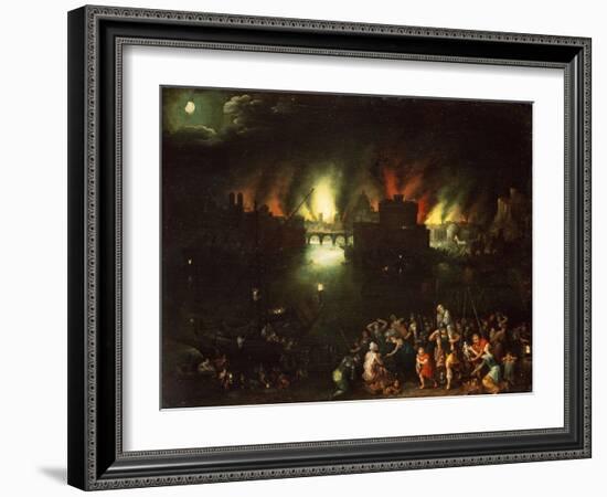 The Burning of Troy-Jan Brueghel the Elder-Framed Giclee Print