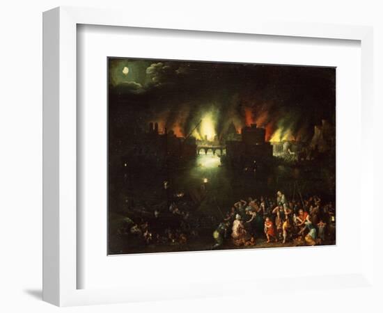 The Burning of Troy-Jan Brueghel the Elder-Framed Giclee Print