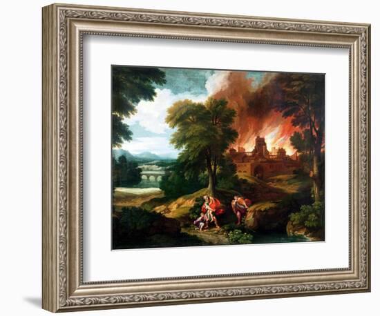 The Burning of Troy-Nicolas Poussin-Framed Giclee Print