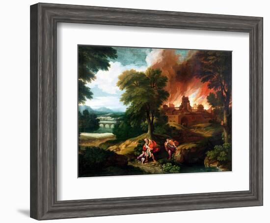 The Burning of Troy-Nicolas Poussin-Framed Giclee Print