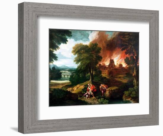 The Burning of Troy-Nicolas Poussin-Framed Giclee Print