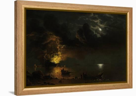 The Burning Ship, 1869-Albert Bierstadt-Framed Premier Image Canvas