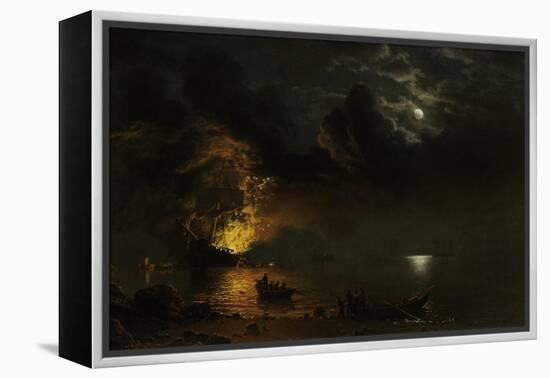 The Burning Ship, 1869-Albert Bierstadt-Framed Premier Image Canvas