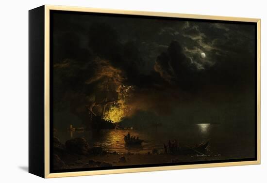 The Burning Ship, 1869-Albert Bierstadt-Framed Premier Image Canvas