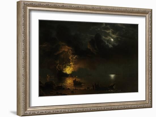 The Burning Ship, 1869-Albert Bierstadt-Framed Giclee Print