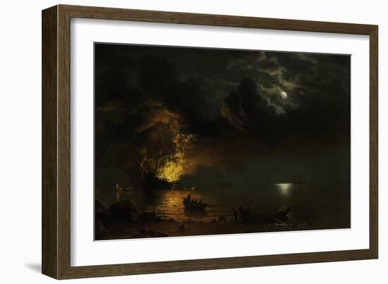 The Burning Ship, 1869-Albert Bierstadt-Framed Giclee Print