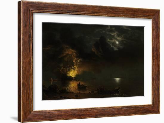 The Burning Ship, 1869-Albert Bierstadt-Framed Giclee Print