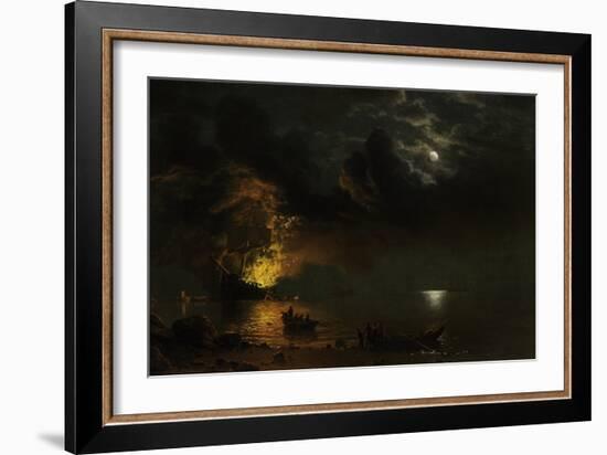 The Burning Ship, 1869-Albert Bierstadt-Framed Giclee Print