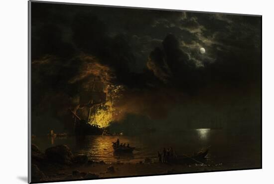 The Burning Ship, 1869-Albert Bierstadt-Mounted Giclee Print