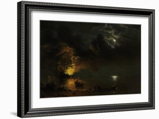 The Burning Ship, 1869-Albert Bierstadt-Framed Giclee Print