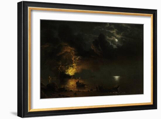 The Burning Ship, 1869-Albert Bierstadt-Framed Giclee Print