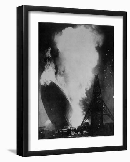The Burning Wreckage of the Hindenburg, Hydrogen Inflated Airship Explosion that Killed 36 People-null-Framed Photographic Print