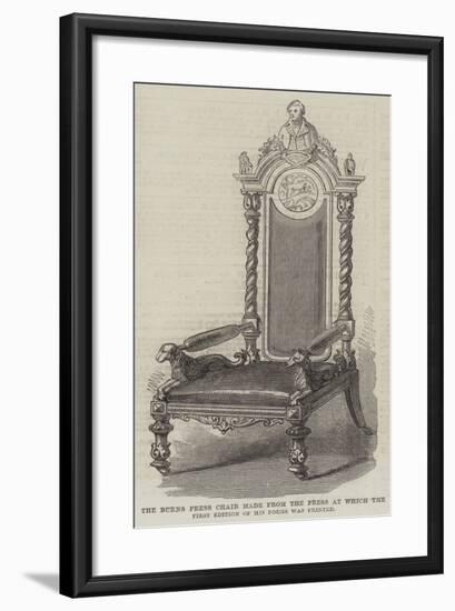 The Burns Press Chair Made from the Press at Which the First Edition of His Poems Was Printed-null-Framed Giclee Print