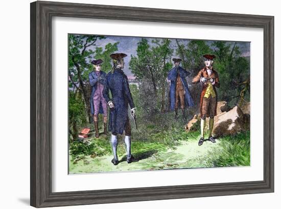 The Burr-Hamilton Duel, 1804-American School-Framed Giclee Print