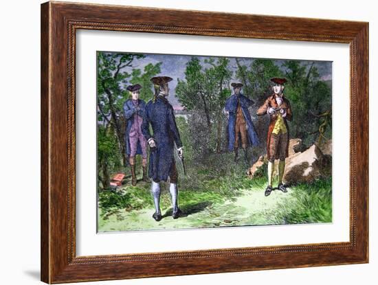 The Burr-Hamilton Duel, 1804-American School-Framed Giclee Print