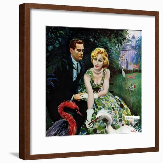 The Business of Love - Saturday Evening Post "Leading Ladies", April 6, 1957 pg.26-George Hughes-Framed Giclee Print