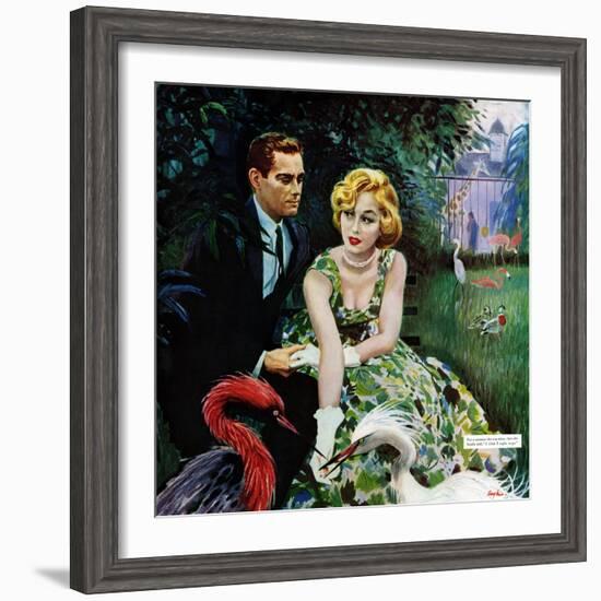 The Business of Love - Saturday Evening Post "Leading Ladies", April 6, 1957 pg.26-George Hughes-Framed Giclee Print