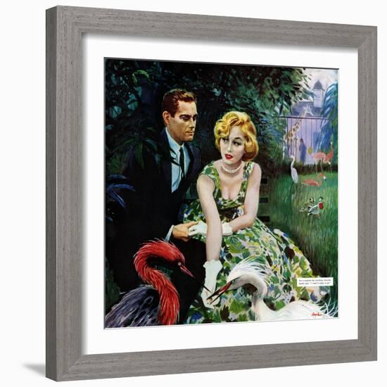 The Business of Love - Saturday Evening Post "Leading Ladies", April 6, 1957 pg.26-George Hughes-Framed Giclee Print