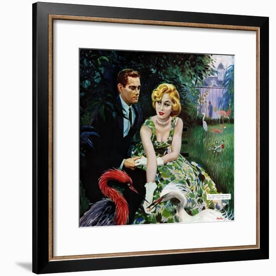 The Business of Love - Saturday Evening Post "Leading Ladies", April 6, 1957 pg.26-George Hughes-Framed Giclee Print