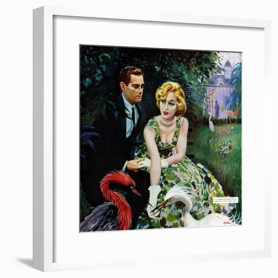 The Business of Love - Saturday Evening Post "Leading Ladies", April 6, 1957 pg.26-George Hughes-Framed Giclee Print