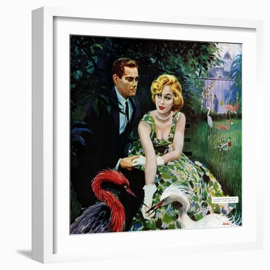 The Business of Love - Saturday Evening Post "Leading Ladies", April 6, 1957 pg.26-George Hughes-Framed Giclee Print