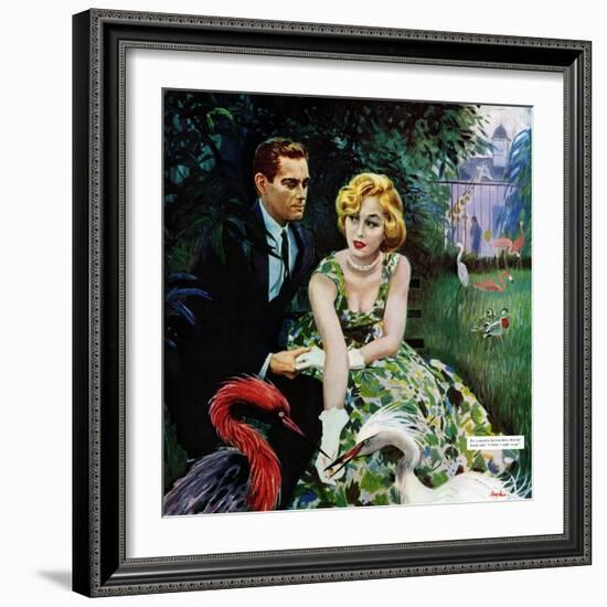 The Business of Love - Saturday Evening Post "Leading Ladies", April 6, 1957 pg.26-George Hughes-Framed Giclee Print