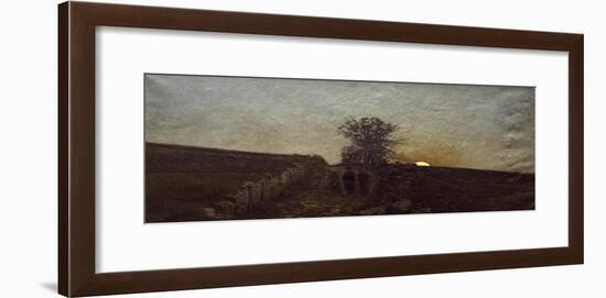 The Busseto Country at Moonrise, Painting by an Unknown Italian Painting 19th Century.-null-Framed Giclee Print