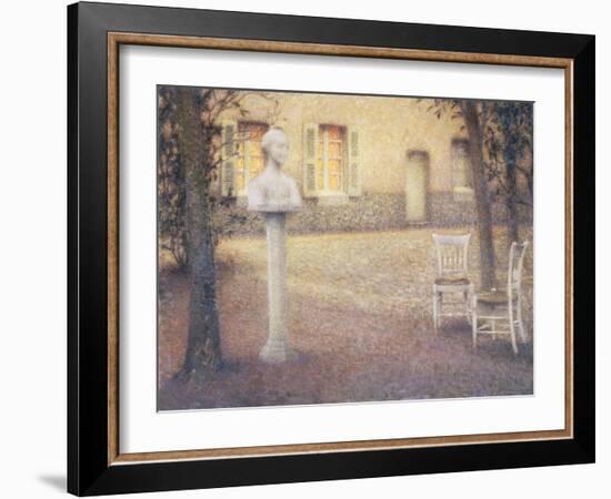 The Bust in the Garden at Twilight; Le Buste Dans Le Jardin Au Crespuscule-Henri Eugene Augustin Le Sidaner-Framed Giclee Print