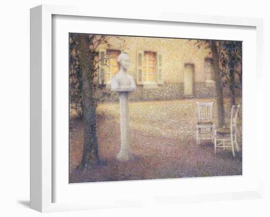 The Bust in the Garden at Twilight; Le Buste Dans Le Jardin Au Crespuscule-Henri Eugene Augustin Le Sidaner-Framed Giclee Print