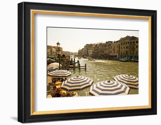 The Bustling River Front Along the Gran Canal, Italy-David Noyes-Framed Photographic Print